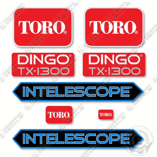 Fits Toro Dingo TX-1300 Decal Kit Track Loader – Equipment Decals