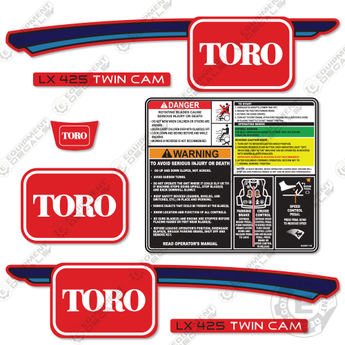 Fits Toro LX425 Decal Kit Mower – Equipment Decals