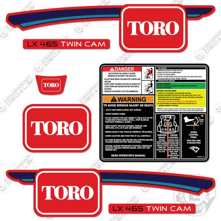 Fits Toro LX465 Decal Kit Mower