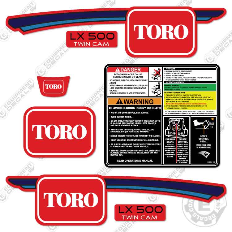 Fits Toro LX500 Decal Kit Mower
