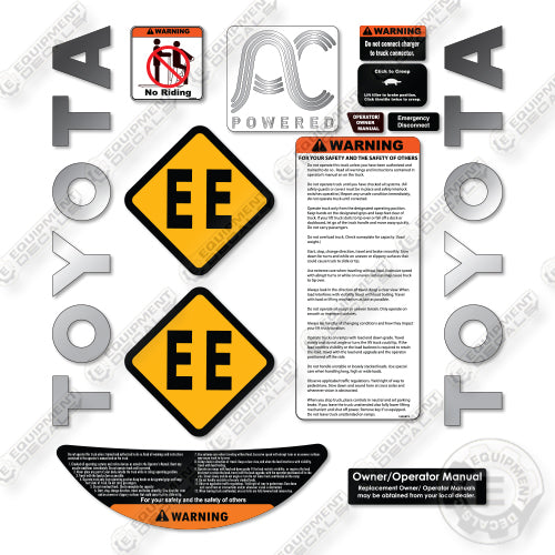 Toyota 8HBE30 Decal Kit Pallet Jack -Aftermarket Kit