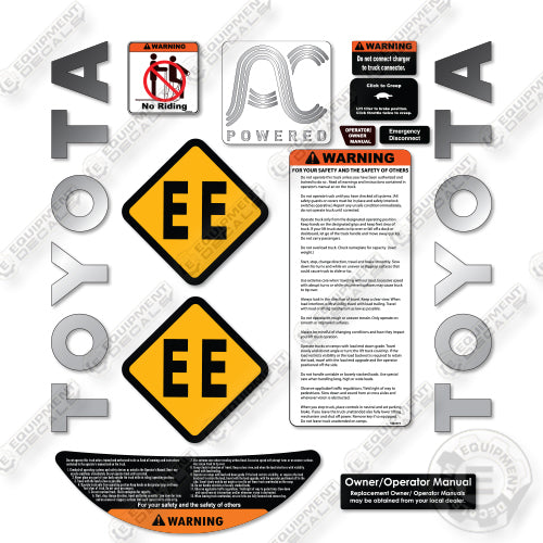 Toyota 8TB50 Decal Kit Tow Tractor -Aftermarket Kit