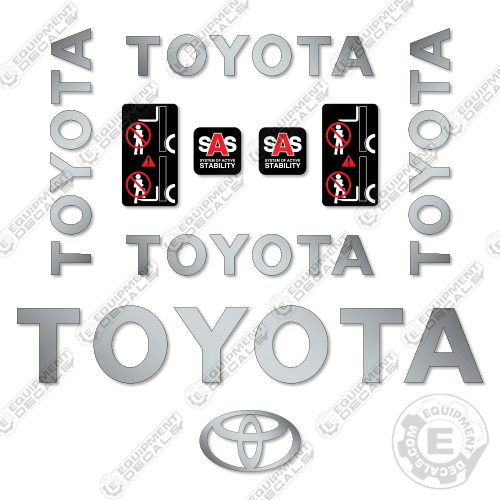 Fits Toyota 8FBCU32 Decal Kit Forklift