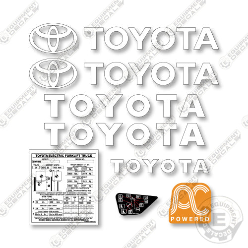 Toyota 9BRU18 Decal Kit Forklift -Aftermarket Kit