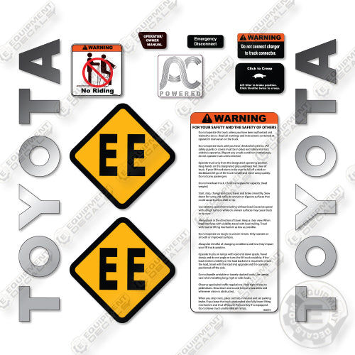 Toyota 8HBC40 Decal Kit Pallet Jack -Aftermarket Kit