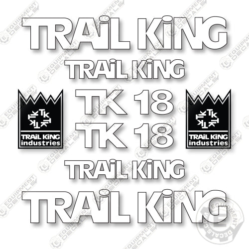 Trail King TK18 Decal Kit Trailer - White - Aftermarket Kit