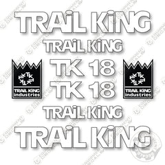 Trail King TK18 Decal Kit Trailer - White - Aftermarket Kit