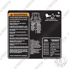 Fits Troy-Bilt Mower Main Warning Floorboard