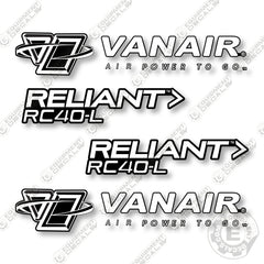 Vanair RC40-L Decal Kit Air Compressor - Custom Reverse Colors - Aftermarket Kit