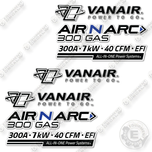 Vanair AIR N ARC 300G Decal Kit All-In-One Mobile Power Systems - Aftermarket Kit