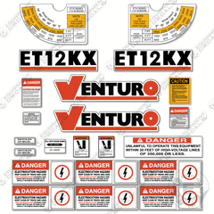 Fits Venturo ET12KX Decal Kit for Crane Truck