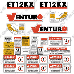 Fits Venturo ET12KX Decal Kit for Crane Truck