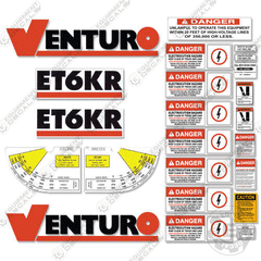 Fits Venturo ET6KR Decal Kit for Crane Truck