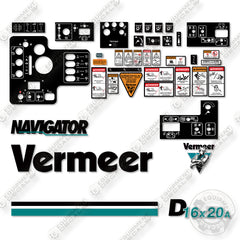 Vermeer D16 20A Decal Kit Horizontal Directional Drill - Aftermarket Kit