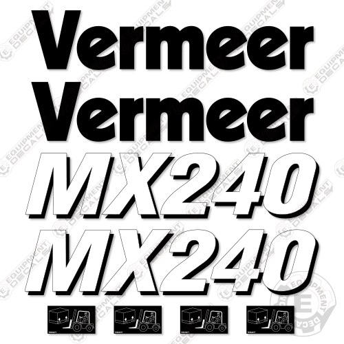 Fits Vermeer MX240 Decal Kit Mud Mixer
