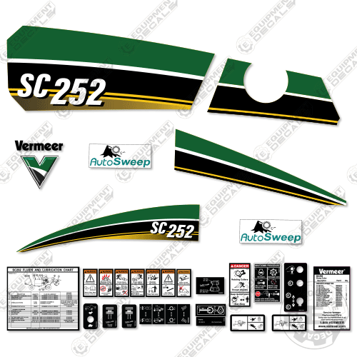 Fits Vermeer SC252 Decal Kit Stump Grinder