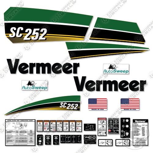 Fits Vermeer SC252 Decal Kit Stump Grinder - 2008