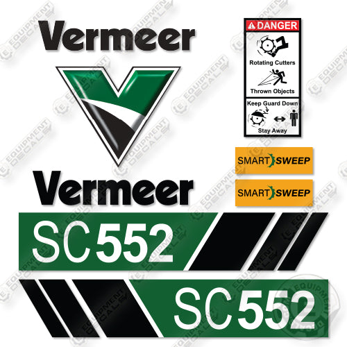 Fits Vermeer SC552 New Style Decal Kit Stump Cutter