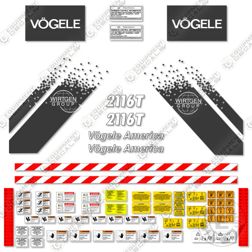 Fits Vogele 2116T Decal Kit Asphalt Paver