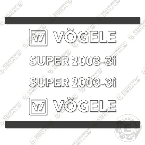Vogele Super 2003-3i Decal Kit Asphalt Paver- Aftermarket Kit