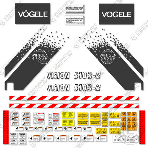 Fits Vogele Vision 5103-2 Decal Kit Asphalt Paver