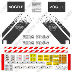 Fits Vogele Vision 5103-2 Decal Kit Asphalt Paver