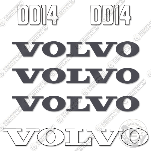 Fits Volvo DD14 Decal Kit Soil Compactor Roller