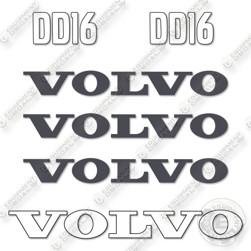 Fits Volvo DD16 Decal Kit Soil Compactor Roller