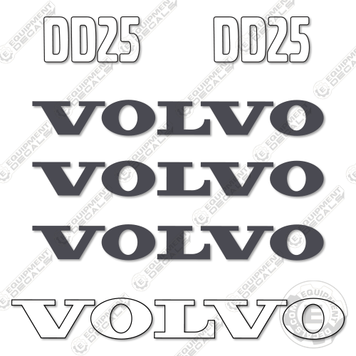 Fits Volvo DD25 Decal Kit Soil Compactor Roller