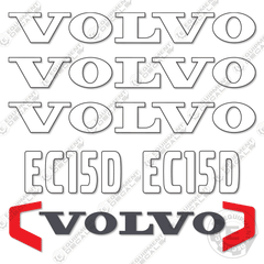 Fits Volvo EC15D Decal Kit Mini Excavator
