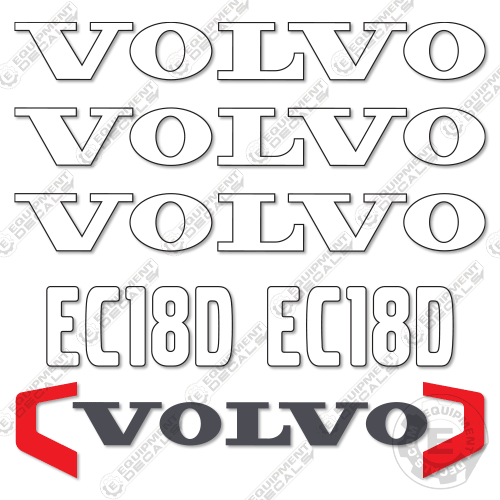 Fits Volvo EC18D Decal Kit Mini Excavator