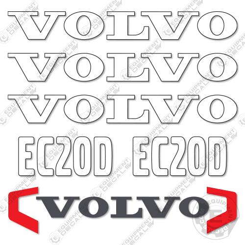 Fits Volvo EC20D Decal Kit Mini Excavator