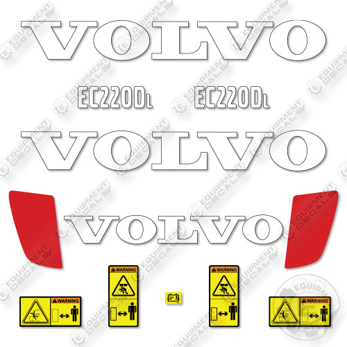 Fits Volvo EC220DL Decal Kit Hydraulic Excavator