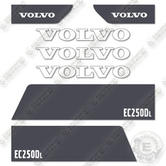 Volvo EC250DL Decal Kit Excavator- Aftermarket Kit