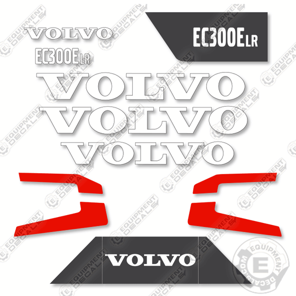 Fits Volvo EC300ELR Style 2 Decal Kit Excavator – Equipment Decals