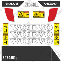 Fits Volvo EC340DL Decal Kit Excavator