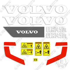 Fits Volvo ECR145DL Decal Kit Excavator