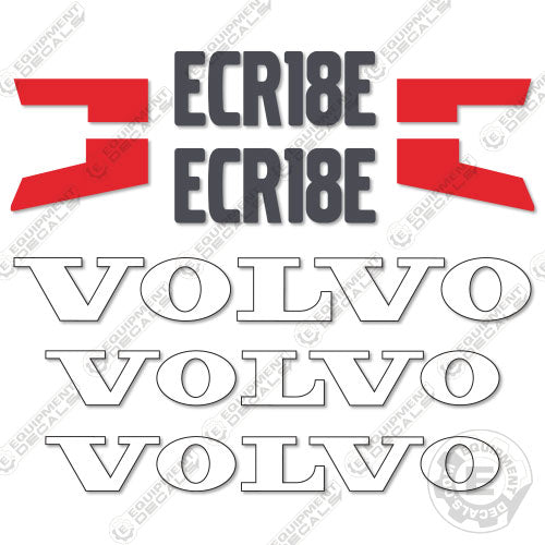 Fits Volvo ECR18E Decal Kit Mini Excavator