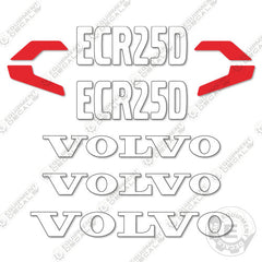 Fits Volvo ECR25D Decal Kit Mini Excavator
