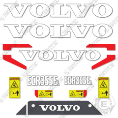 Fits Volvo ECR355EL Decal Kit Hydraulic Excavator