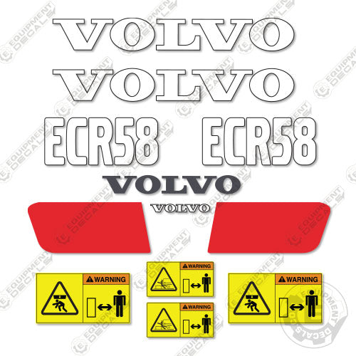 VOLVO EC15B Mini / Micro Digger Sticker / Decal Kit . Safety Stickers  Included