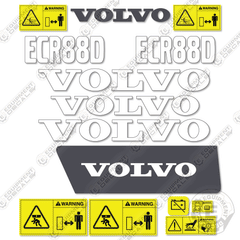 Fits Volvo ECR88D Decal Kit Excavator