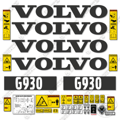 Fits Volvo G930 Decal Kit Motor Grader - Scraper