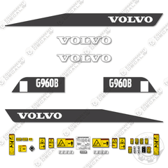 Fits Volvo G960B Decal Kit Motor Grader - Scraper