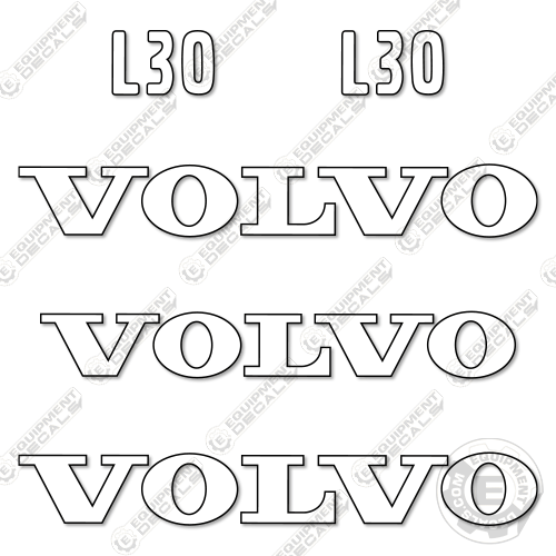 Fits Volvo L30 Decal Kit Wheel Loader