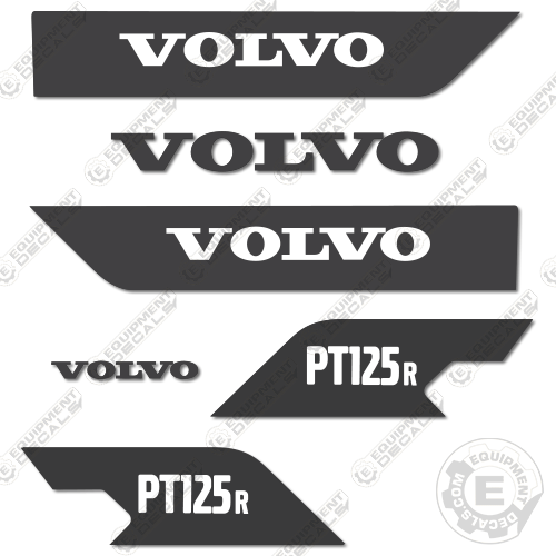 Fits Volvo PT125R Decal Kit Pneumatic Roller