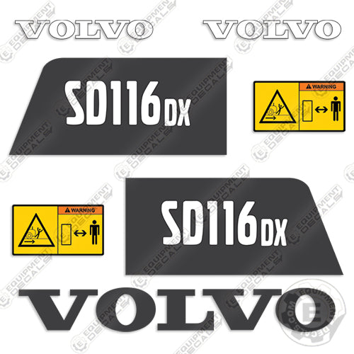 Fits Volvo SD116DX Decal Kit Soil Compactor Roller