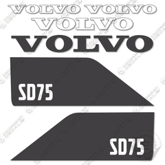 Fits Volvo SD75 Decal Kit Soil Compactor Roller