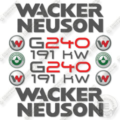 Fits Wacker Neuson G240 191KW Decal Kit Generator