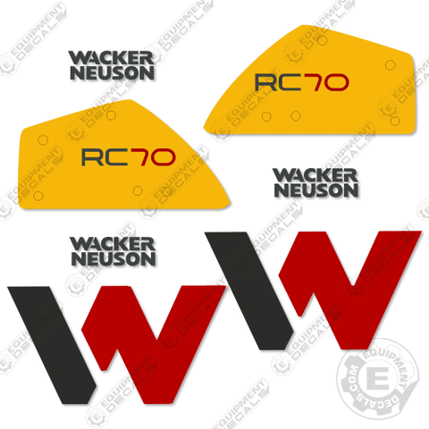 Fits Wacker Neuson RC70 Decal Kit Roller